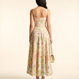 Aria Elegant Floral Halter Maxi Dress — back studio