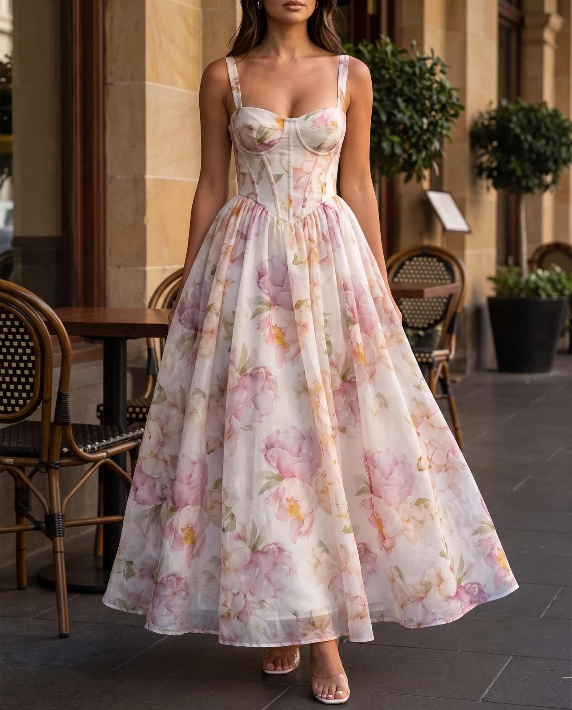Aria Elegant Floral Halter Maxi Dress — Melbourne lifestyle