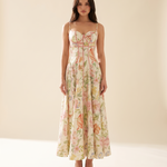 Aria Elegant Floral Halter Maxi Dress — Print D studio