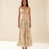 Aria Elegant Floral Halter Maxi Dress — Print D studio