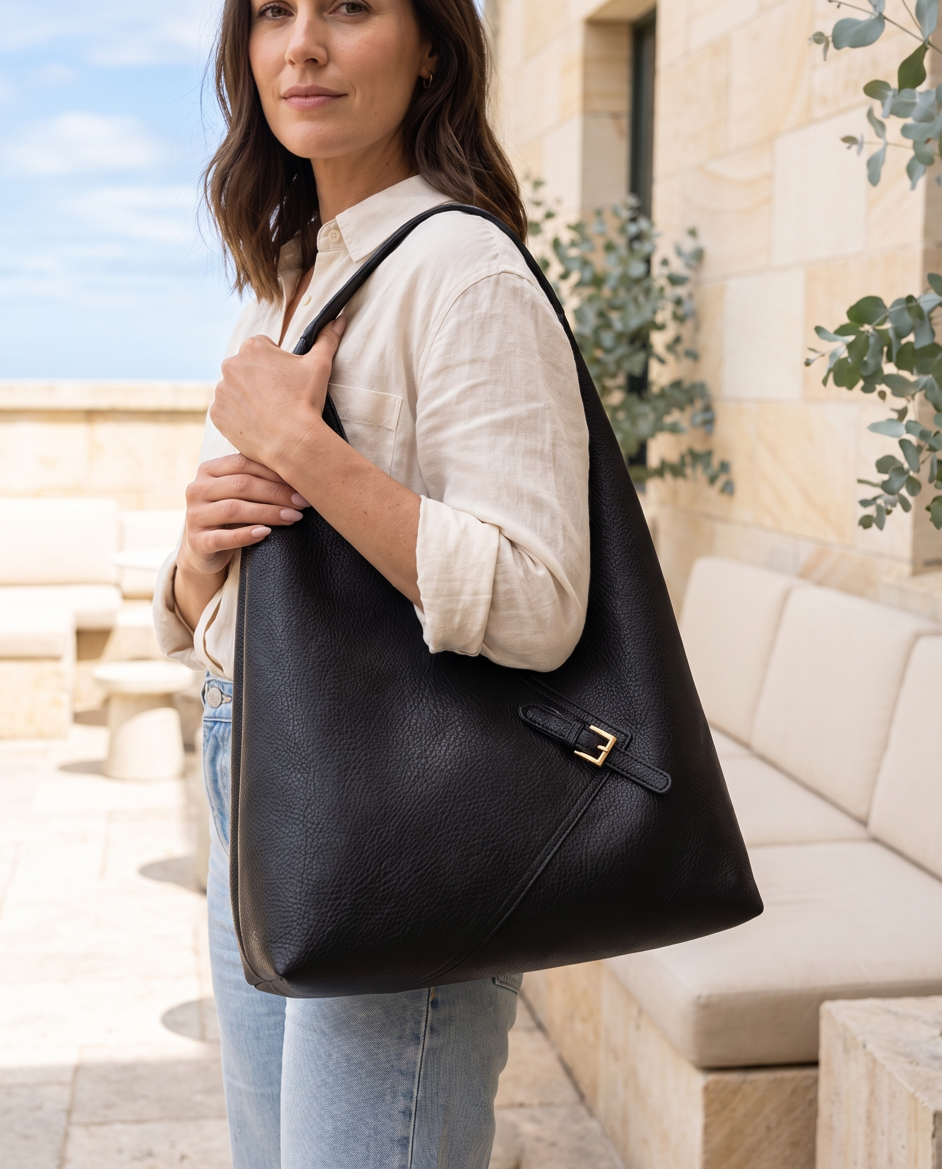 Aria Lychee-Texture 2-in-1 Shoulder Bag Set – Australian lifestyle view
