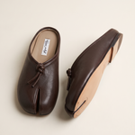Aster Classic Split-Toe Flat Mules — detail view