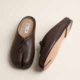 Aster Classic Split-Toe Flat Mules — detail view