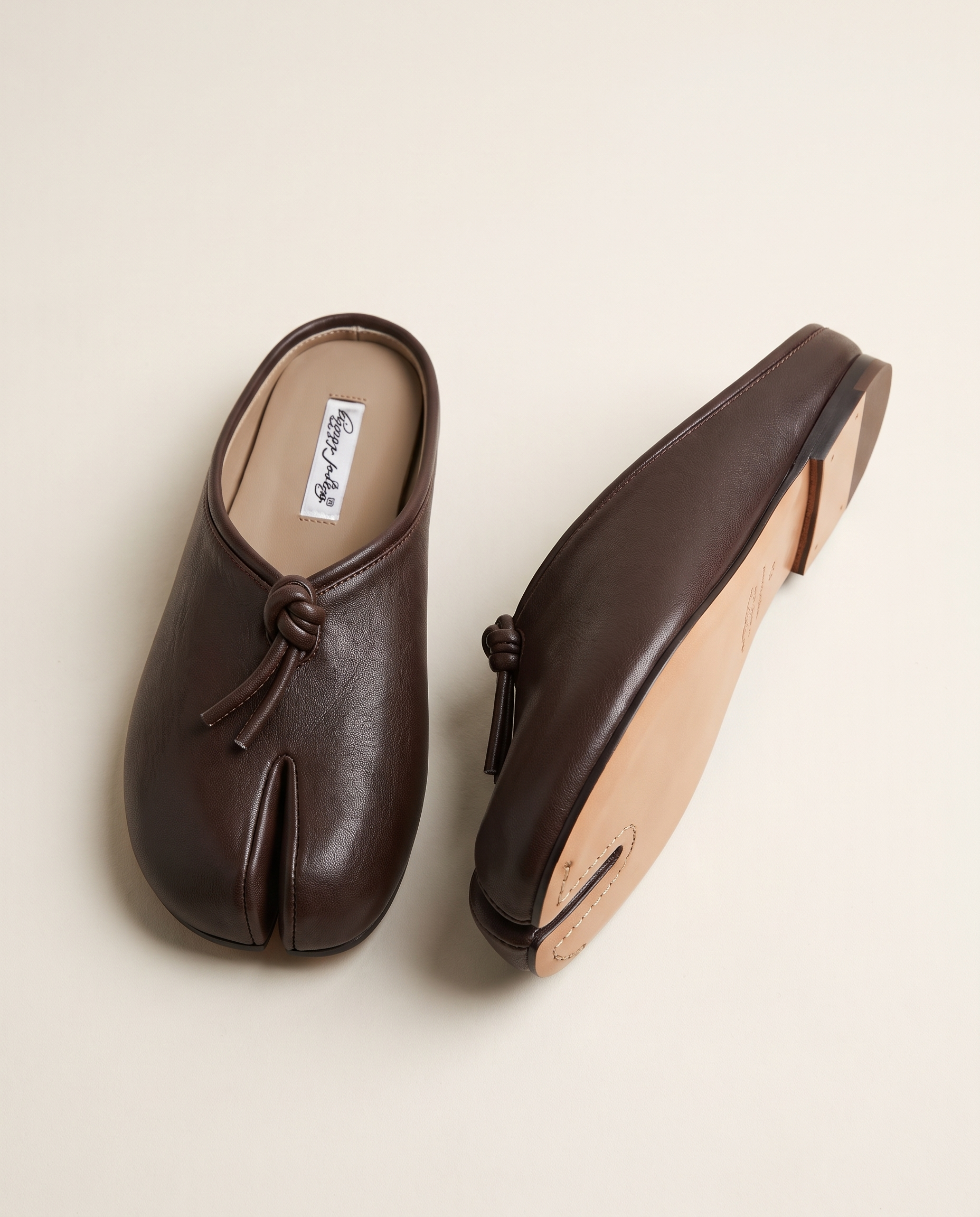 Aster Classic Split-Toe Flat Mules — detail view