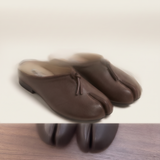 Aster Classic Split-Toe Flat Mules — coffee variant
