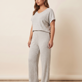 Batwing Sleeve Top and Straight Leg Trouser Set – three-quarter view