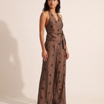 Beaded Halter Top and Wide Leg Trouser Set – three-quarter view