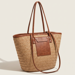 Belle Versatile Woven Straw Crossbody Bag — Beige variant