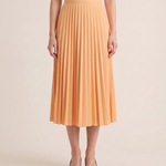 Black Pleated Midi Skirt — Apricot studio front view