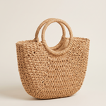 Blake Versatile Straw Tote Bag — Beige — Large, No Strap variant