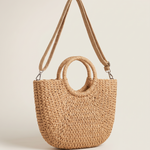 Blake Versatile Straw Tote Bag — Beige — Large, With Strap variant