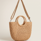 Blake Versatile Straw Tote Bag — Beige — Large, With Strap variant