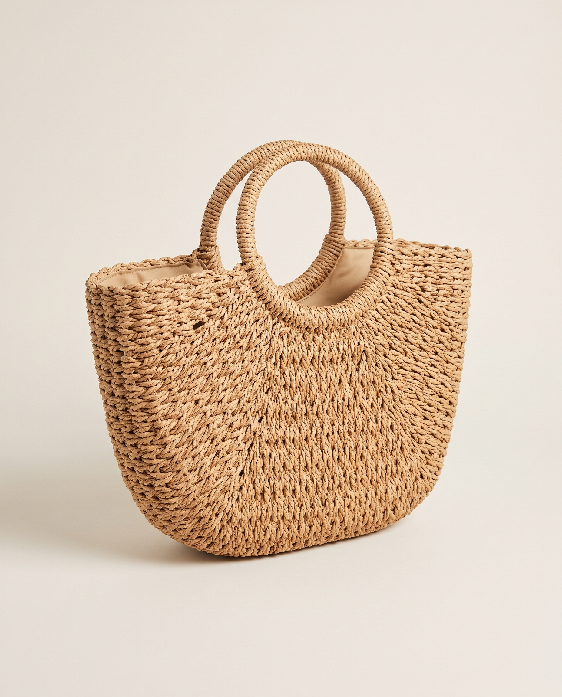 Blake Versatile Straw Tote Bag — Beige — Medium, No Strap variant