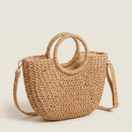 Blake Versatile Straw Tote Bag — Beige — Small, With Strap variant