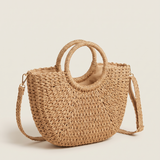 Blake Versatile Straw Tote Bag — Beige — Small, With Strap variant