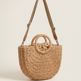 Blake Versatile Straw Tote Bag — Khaki — Large, With Strap variant