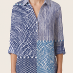 Blouse – Ocean Patchwork With a Twist — Multicolor — fabric detail