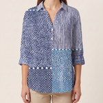 Blouse – Ocean Patchwork With a Twist — Multicolor — studio three-quarter