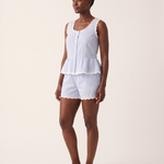 Bluebell Striped Lace-Trim Pyjama Short Set – three-quarter view