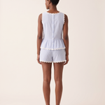 Bluebell Striped Lace-Trim Pyjama Short Set – back