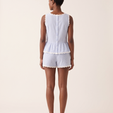 Bluebell Striped Lace-Trim Pyjama Short Set – back