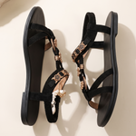 Briar Comfortable Floral Flat Sandals — side view