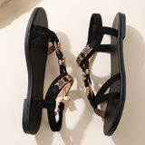 Briar Comfortable Floral Flat Sandals — side view