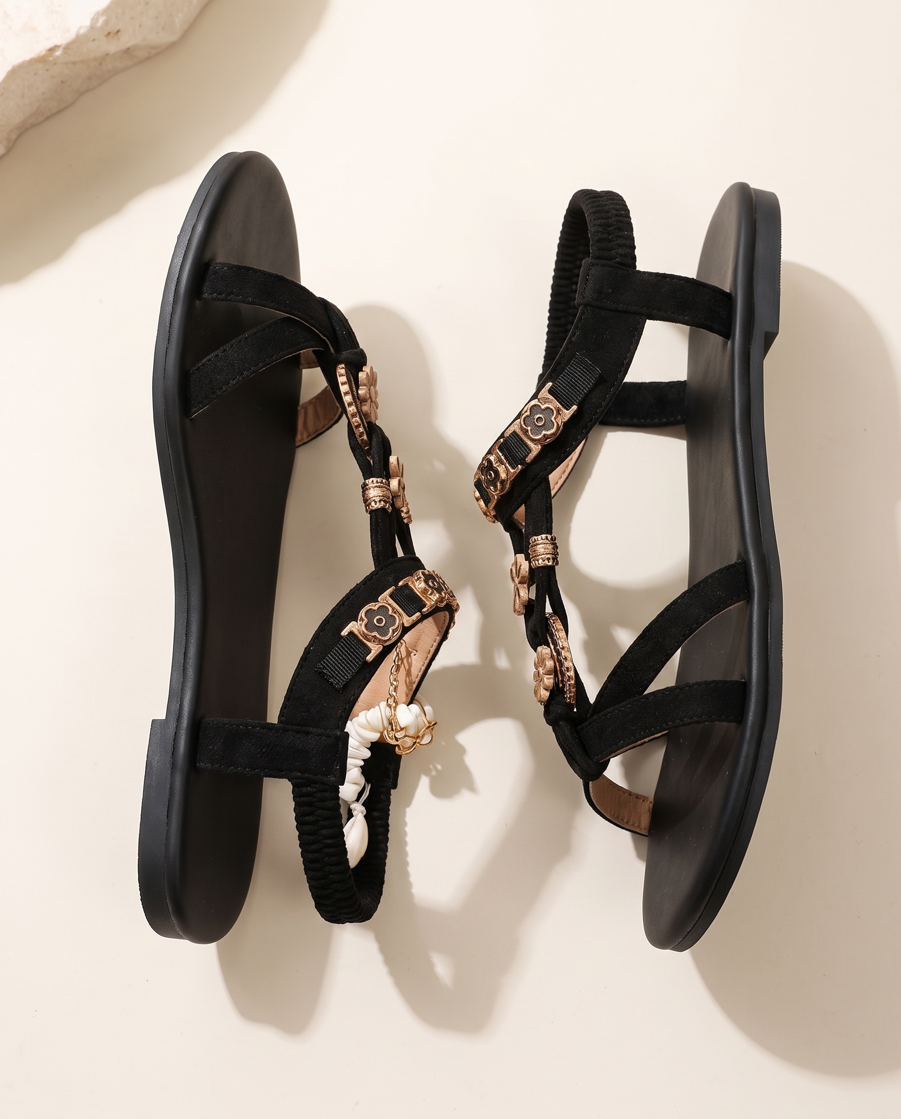 Briar Comfortable Floral Flat Sandals — side view