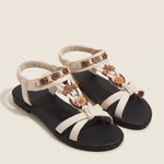 Briar Comfortable Floral Flat Sandals — Beige variant