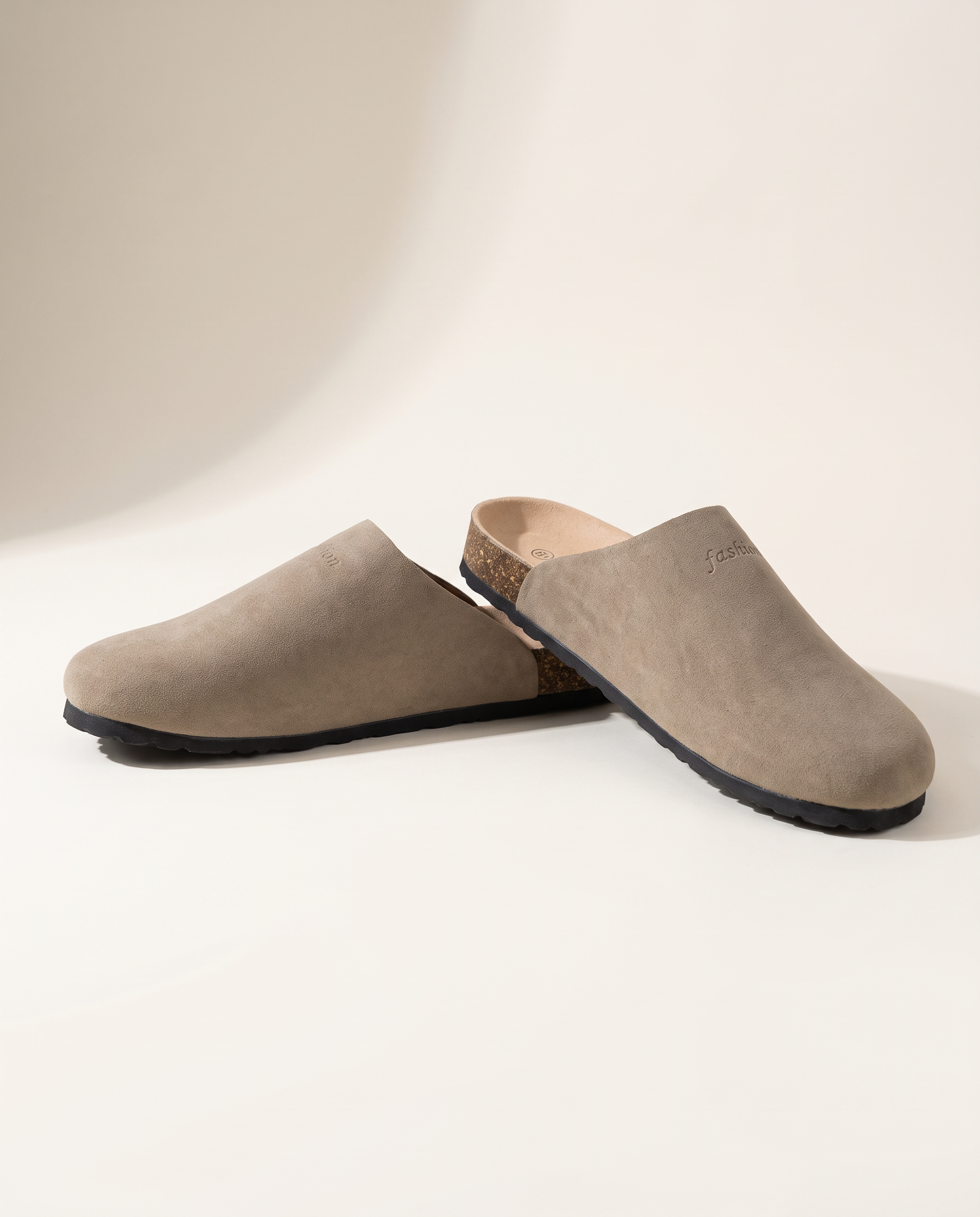 Bronte Elegant Closed-Toe Faux-Suede Clogs — side view