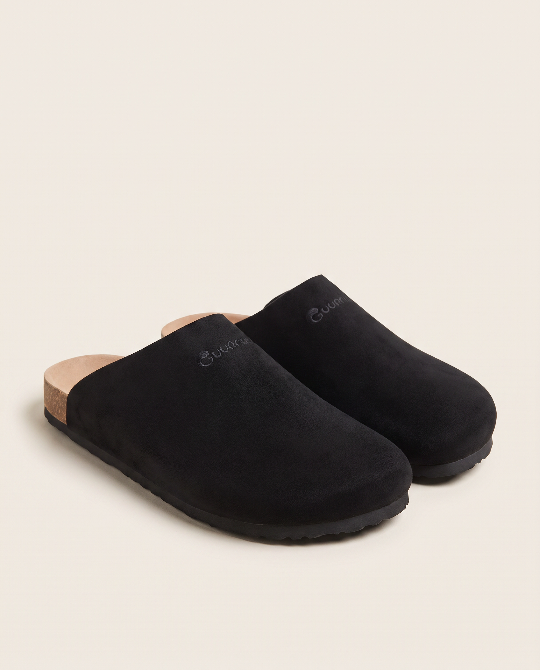 Bronte Elegant Closed-Toe Faux-Suede Clogs — Black variant