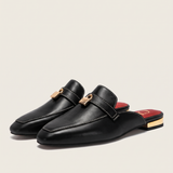 Calypso Classic Round-Toe Flat Mules — Black variant