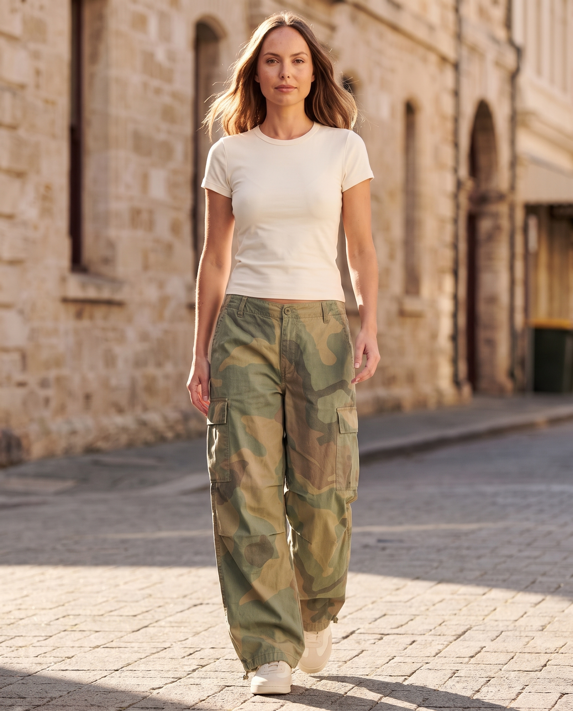 Camouflage Wide Leg Cargo Pants in Camouflage – Australian street lifestyle