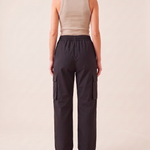 Cargo Pants with Pockets in Black, studio back view