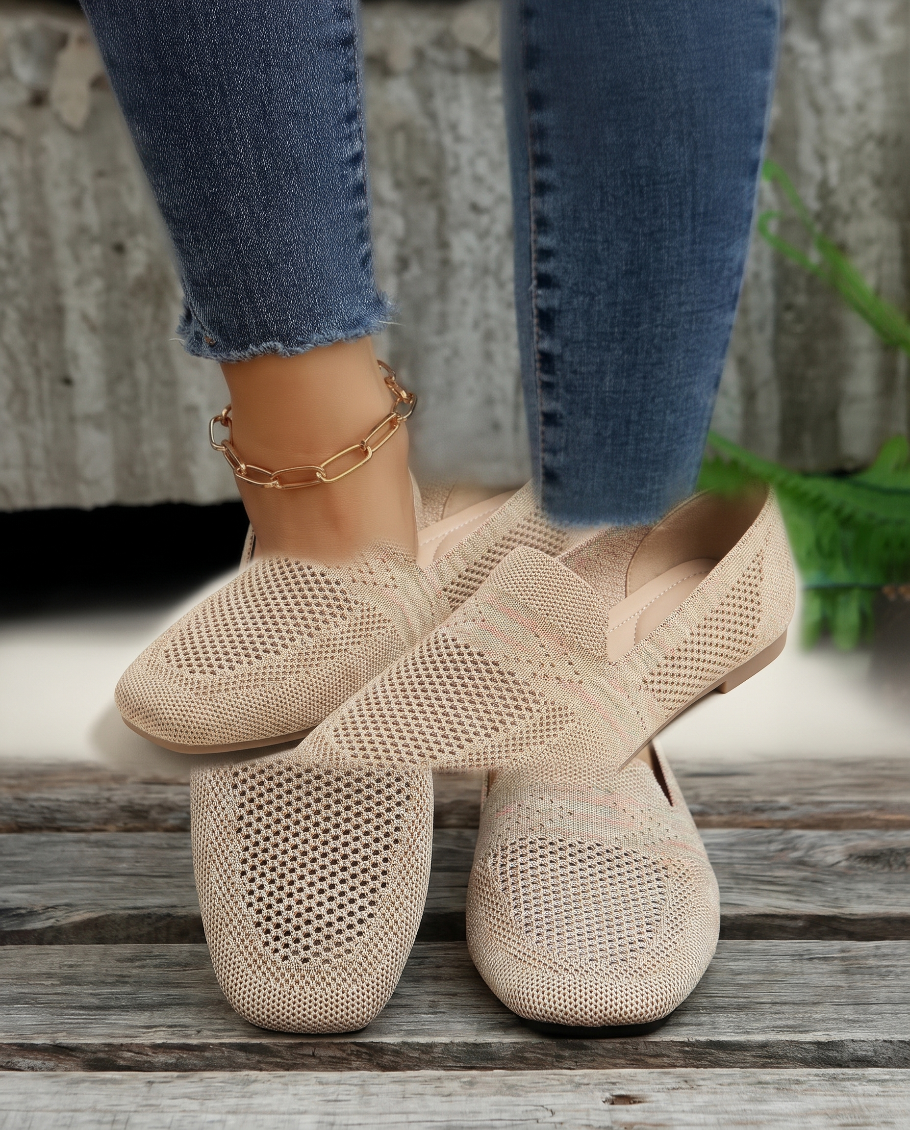 Clara Classic Everyday Slip-On Shoes — Beige variant