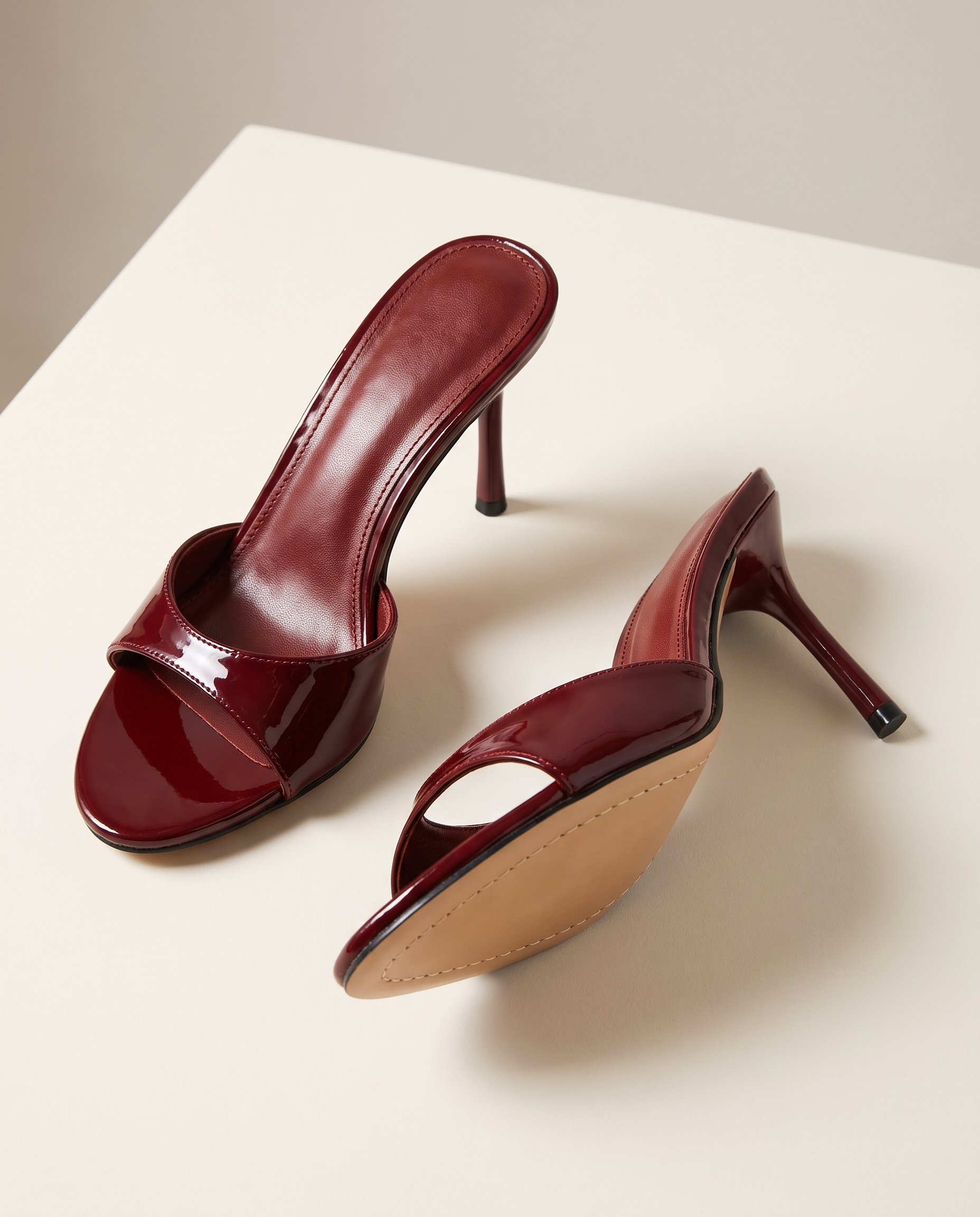 Cleo Elegant Patent Everyday Mules — detail view