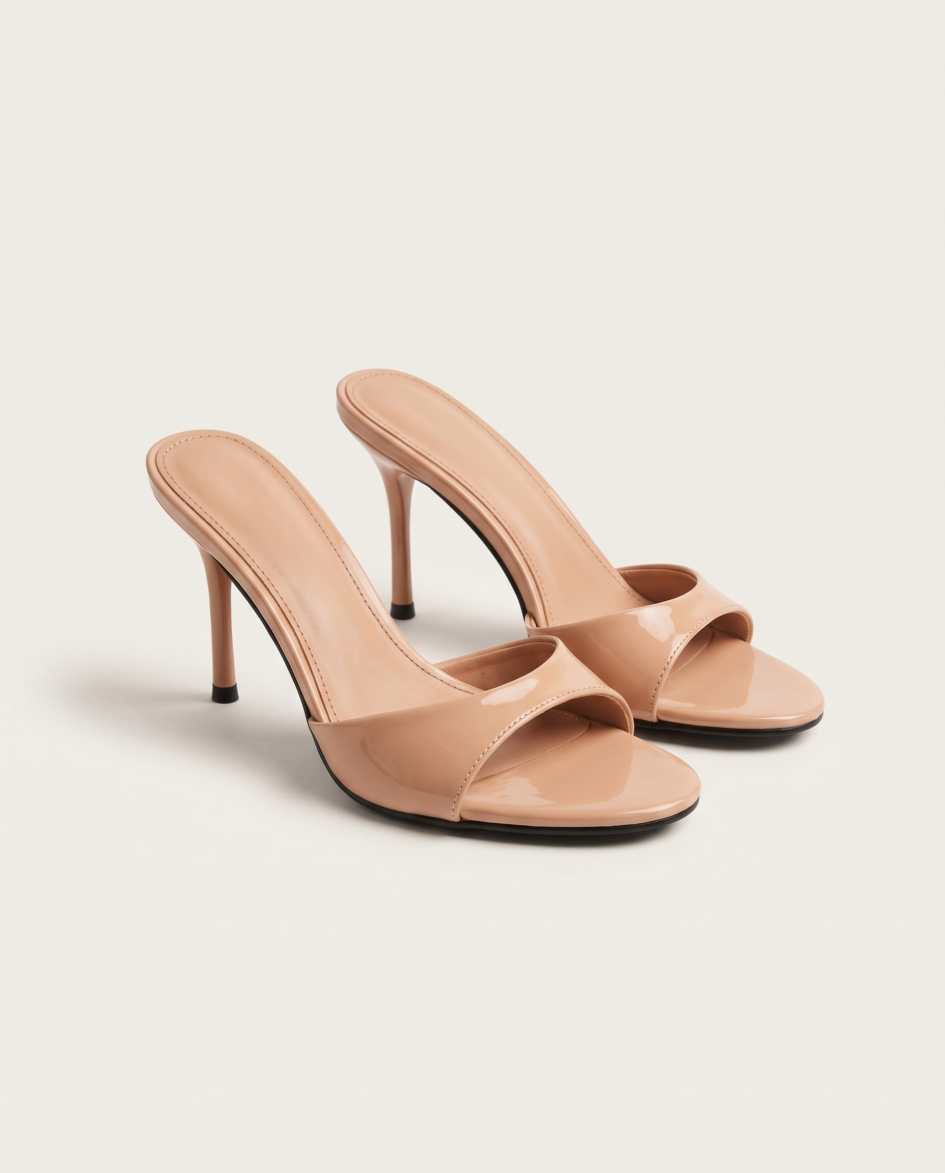 Cleo Elegant Patent Everyday Mules — Apricot variant