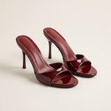 Cleo Elegant Patent Everyday Mules — Wine red variant