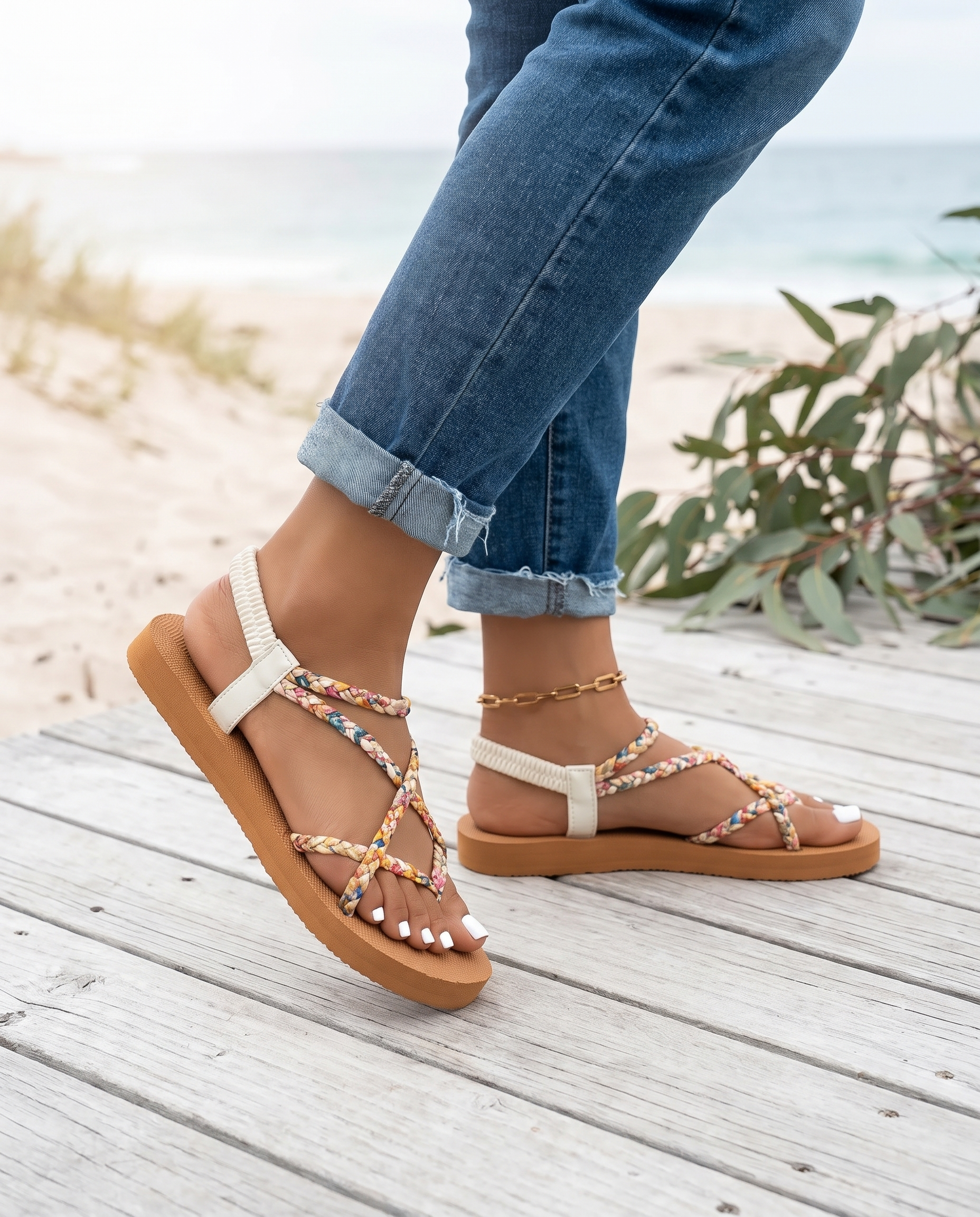 Coast Lightweight Round-Toe Beach Sandals – Australian lifestyle view