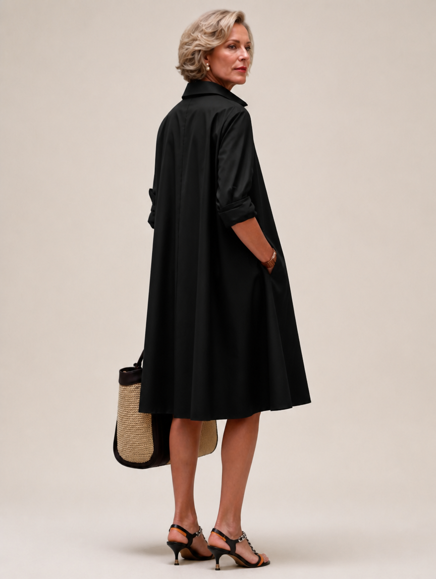 Collared A-Line Dress with Pockets – alternate product view