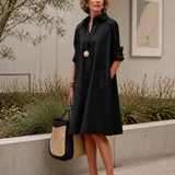 Collared A-Line Dress with Pockets – product detail view 2