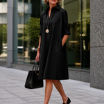 Collared A-Line Dress with Pockets – product detail view 1