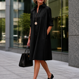 Collared A-Line Dress with Pockets – product detail view 1