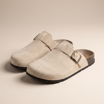 Comfortable Buckle-Strap Everyday Slip-On Clogs — Beige variant