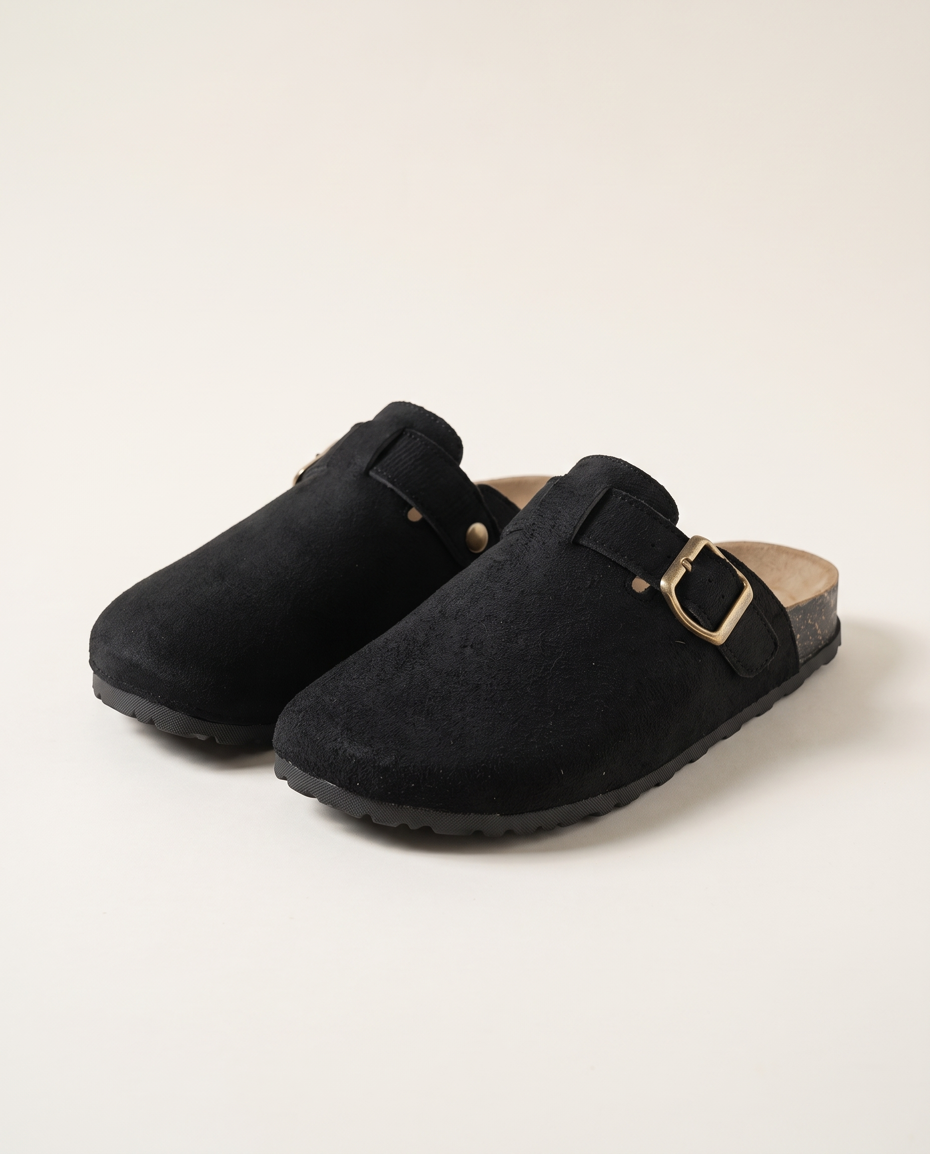 Comfortable Buckle-Strap Everyday Slip-On Clogs — Black variant