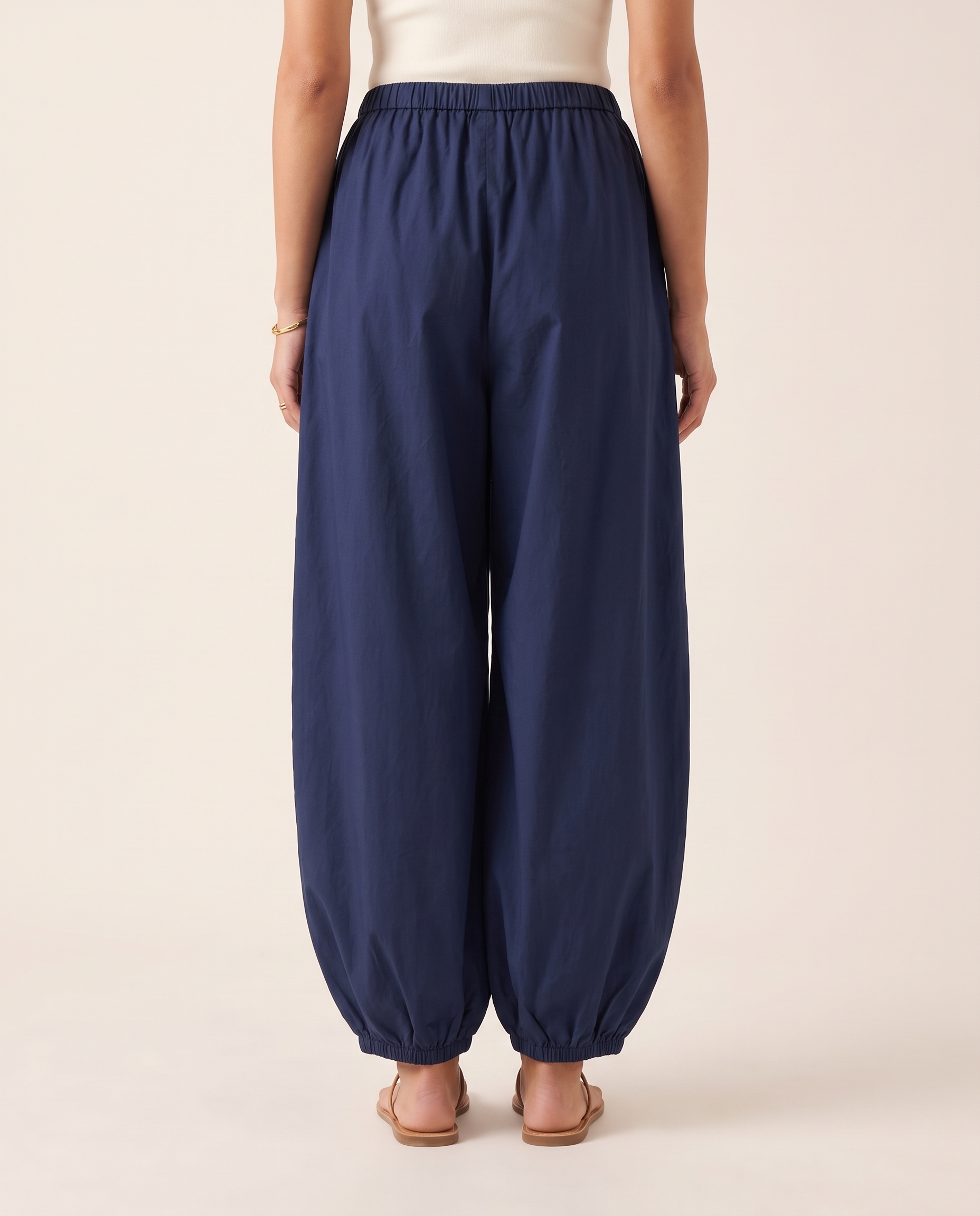 Cotton Bloomer Trousers – Navy back view