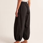 Cotton Lantern Trousers – Black angle view