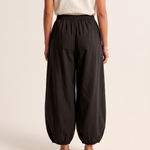 Cotton Lantern Trousers – Black back view
