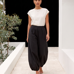 Cotton Lantern Trousers – Black Australian lifestyle