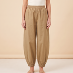 Cotton Lantern Trousers – Khaki front view